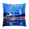 Kudde Polyester Linen Pillow Case Abstract Cover Oil Målning Färgglada 45x45 S täcker Velvet Sofa Dekorativ E0174