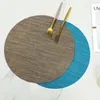 Tabelmatten rond PVC Placemat Europese stijl en pads met bamboe -textuur ideaal voor isolerende pottenbekers