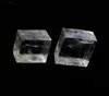2PCS天然透明な正方形の方解石の石