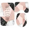 Bath Mats Simple Rose Gold Marble Door Mat For Bathroom Nordic Stripes Set Toilet Rug Carpet Modern Indoor Home Decor