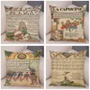 Pillow European Vintage Poster Kissenbezug Dekor Cartoon Kinder Musik Daves Fall 45x45 Plüschabdeckung für Sofa Home Chair