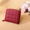 Wallets Women Women PU curto couro Plaid Bolsa Plaid Holder Zipper Zipper Hasp Moeda Bolsa Double Fold Wallet Multi Slot Bolsa