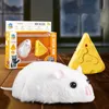 Mini Remote Mouse Prank Toys with Cheese Controller Realistic Filling Animal Plush Mouse Interactive Cat Halloween Toy 240408