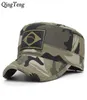 Men Tactical Camo Chaps Embroderie Brésil Flag Flate Cap Flat Cap Team Male Baseball Caps Army Force Jungle Hunting Cap19471999