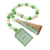 Figurines décoratives St Patrick's Day Per perle Garland Wood String Corde Perle