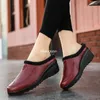 Dress Shoes Winter Dames Half Loafers Wedges Casual Slip-on LigheWeight Ladies Flat comfortabele mocassins slippers rond hoofd