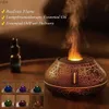 Bevochtigers vlam luchtbevochtiger mini vulkaan vuur lava aroma diffuser olie ultrasone koele mistmaker fogger led lamp difusor