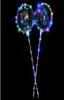 Hela 20 -tums klara lysande LED -bobo -ballonger med 70 cm Stick Wedding Party Decorations Ballon7074357