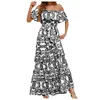 カジュアルドレスレディースフローラルプリントミッドレングス短袖ストラップレスホリデースイングプラスサイズの女性のための夏のドレス