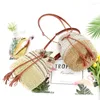 Вечерние сумки пляж сплошная струна мини -ведро летние вязание соломенная сумочка для плеча мода повседневная женщина для кисточки для кисточки с кросс -кусочком сумка