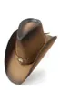 Cappello jazz 36 stlye 100 cuoio uomo cappello da cowboy occidentale per gentiluomo papà cowgirl sombrero hombre tappi di taglia 5859cm91579587102529