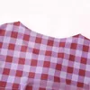 女性のTシャツ女性蝶ネクタイチェックシャツクラシックフィットロングスリーブボタンダウンポップリンコントラストカラー格子縞のワークオフィスブラウス