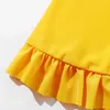 원 피스 3pcs 키드 소녀 꽃 프린트 주름 장식 수영복 여름철에 적합한 부드럽고 편안한 외출에 완벽합니다.
