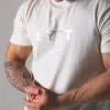 Gömlek Japonya 2022 Yaz Erkekler Spor Salonu Pamuk Kısa Kollu Tişört Fiess Vücut İnşa Gömlek Baskı Moda Erkek Giyim Markası Tee Tops