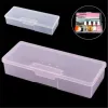 2024 1PC Nail Dotting Drawing Pens Buffer Grinding Files Organizer Case Container Plastic Transparent Nail Manicure Tools Storage Box 1.