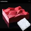 Bakning Mögel Shenhong Lava 3D -tårta för glasschokladkakor Konst Cellerna formar Pan Bakeware Tillbehör Geometriska former