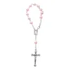 Bracelets de charme Rosaires de perle du baptême de baptême du baptême petit avec faveur de la fête