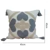 Kussen 45x45cm Cover Cotton Tassel Pillowcase Getuft Beige Decoratieve modieuze worp voor Sofa Bed Home Decor