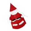 Abbigliamento per cani 1 set di vestiti per animali domestici cappotto di Natale Babbo Natale a forma di mantello indumento di Natale Costume size S Red