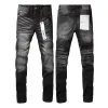 Jeans mens jeans tendances de mode en détresse en détresse noire déchirée de moto slim fit manes mode pantalon noir trou de denim tenue quotidienne l6