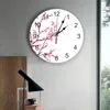 Väggklockor Spring Cherry Blossom Clock Dekorativ för vardagsrummet Kök sovrum hemmakontor tyst