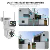 Telecamere IP 4K 8MP Dual Lens PTZ Camera WiFi Full HD Schermo Dual Screen AI Human Auto Tracking Automo