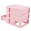 Party Decoration Plastic Drawer Designad 3 fack smycken förvaringslåda rosa