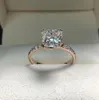 Real Solid 925 Sterling Silver Ring Luxury 2ct Cushion Cut Diamond Stone Wedding Engagement anneaux de fiançailles pour femmes Fine Bijoux Gift8413362