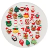 Decorative Flowers 20/50pc Mix Christmas Resin Cabochons Flat Back Santa Bell Tree Deer Figurines For Shoes Buckles Bags Decorations