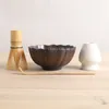 مجموعات Teaware Luwu Ceramic Matcha Tea Bowl Lotus Flower Chawan with Bamboo Hopisk و Chasen Holder 250ml