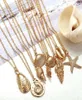 Pendant Necklaces Sea Fashion Conch Shell Starfish Necklace 2021 Gold Color Retro Marine Life Choker Beach Jewelry For Women8035227