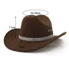 Basker västra cowboy hatt vintage ull fedora för mäns gentleman lady jazz cowgirl wide rim cloche Sombrero Hombre Caps