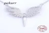 Pekurr 925 Sterling Silver Cz Angle Wing Phoenix Eagle Bird Collane pendenti per donne Regali di gioielli a catena 220114259Q1813013