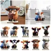 Decorative Figurines Cute Cartoon Cow Ornaments Wooden Mini Christmas Decor Wood Home