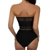 Swimwear Women Cputan 2024 Push Up One Piece Maillot de bain Mesh Bathing Bathing Femme Vintage Solide Brésilien Summer Beachwear Monokini