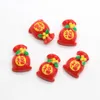 Decorative Flowers 50/100pcs Chinese Year Holiday Festival Charms China FU Red Wealth Bag Cabochon Fruits Flat Back Decoration Jewelry