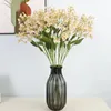 Decorative Flowers Artificial With Iron Wire Flower Branch Faux Leaves For Home Wedding Party Indoor