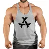 Herentanktops 2024 Bodybuilding Brand Jogger Gym Singlet Training Top Vest Shirt Mouwess Fitness Cotton For Men