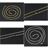 Ketten New Hip Hop 18k Gold plattiert Edelstahl M Twisted Seilkette Damen Halskette für Männer HipHop Schmuck Geschenkgroßhandel D DHZ0M