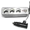 Hot 3 Way Multi Socket Auto Cigertte Accendino Splitter Plug Caricatore USB DC 12V/24V Adattatore triplo con porta USB BX