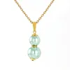 Colliers pendentiels Collier de gourde de mode avec des perles fabriquées en acier inoxydable 18K idéal pour les femmes avant de livraison de bijoux Penda Dhjln