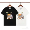 Designer Men Summer Printed Letter Cartoon T-shirt med mode Kvinnors avslappnade lyxbjörn Kort ärm Trend Men's Short Sleeve Size S-4XL