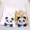 Gift Wrap Design 100pcs/lot 10x13cm Christmas Cadeau Zakjes Year Cookies Packaging With Cute Panda Self-adhesive Bags