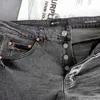 Hochwertige lila Marke Jeans High Street Hip-Hop Style High Feeling Waschen Etikett getönte Reparatur niedriger Erhöhung dünner Denimhose