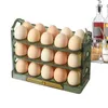 Bouteilles de rangement Rack de plate-forme d'oeuf réfrigérateur pour portes latérales de réfrigérateur avec une organisation d'œufs de gadget de cuisine à 3 couches