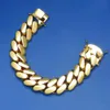 Partihandel choker miami kubansk kedja moissanit kedja män halsband 14k guld kubansk länk kedja mode smycken halsband