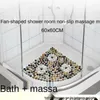 Badmattor stora fläktformade duschmatta badrum icke-halkrummet golvhushållen