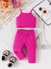 Ensembles de vêtements d'été 2 pièces bébé filles mode décontractée couleurs de couleur suspension pantalon confortable hremptable mignon extérieur ensemble