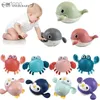 Bath Toys Baby Bath Toys Animal Cartoon Cartoon Tortoise Crab Class Baby Water Toy niemowlę łańcuch pływacki Zabawek dla dzieci 2020 najnowsze 240414