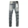 Purple Marka Jeans American High Street Blue Mill Bleaching Water 2024 Nowe trend mody Wysokiej jakości dżinsy